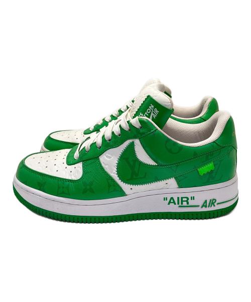 NIKE（ナイキ）NIKE (ナイキ) LOUIS VUITTON (ルイ ヴィトン) Air Force1 Low By Virgil Abloh/エアフォース1 ロー バイ ヴァージル・アブロー  グリーン×ホワイト サイズ:7の古着・服飾アイテム