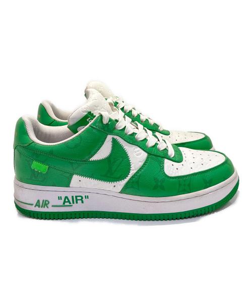 NIKE（ナイキ）NIKE (ナイキ) LOUIS VUITTON (ルイ ヴィトン) Air Force1 Low By Virgil Abloh/エアフォース1 ロー バイ ヴァージル・アブロー  グリーン×ホワイト サイズ:7の古着・服飾アイテム