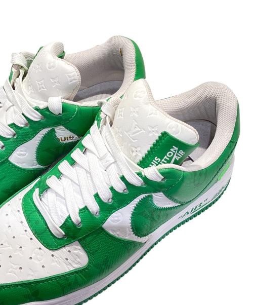 NIKE（ナイキ）NIKE (ナイキ) LOUIS VUITTON (ルイ ヴィトン) Air Force1 Low By Virgil Abloh/エアフォース1 ロー バイ ヴァージル・アブロー  グリーン×ホワイト サイズ:7の古着・服飾アイテム