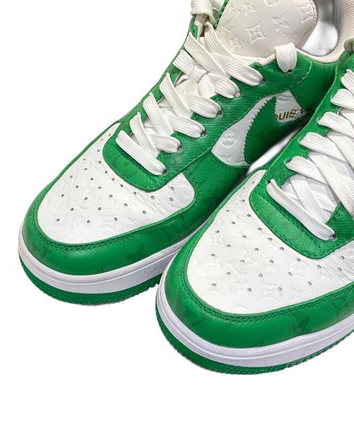 NIKE（ナイキ）NIKE (ナイキ) LOUIS VUITTON (ルイ ヴィトン) Air Force1 Low By Virgil Abloh/エアフォース1 ロー バイ ヴァージル・アブロー  グリーン×ホワイト サイズ:7の古着・服飾アイテム