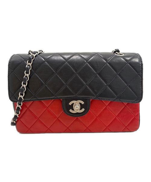 CHANEL（シャネル）CHANEL (シャネル) Matelassé 25 Bi-color Chain Shoulder Bag/マトラッセ25 バイカラーチェーンショルダーバッグ ブラック×レッド サイズ:25の古着・服飾アイテム