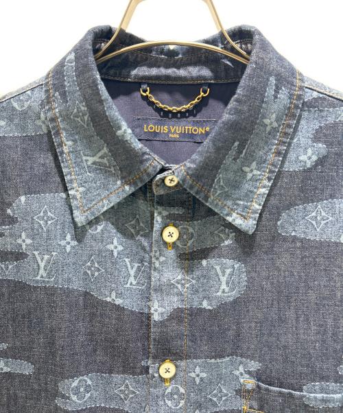 LOUIS VUITTON（ルイ ヴィトン）LOUIS VUITTON (ルイ ヴィトン) モノグラムシャンブレー半袖シャツ インディゴ サイズ:Lの古着・服飾アイテム