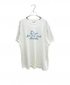 Diorディオール）の古着「ダメージ加工半袖フロントロゴカットソー/583J696A0849」｜ホワイト