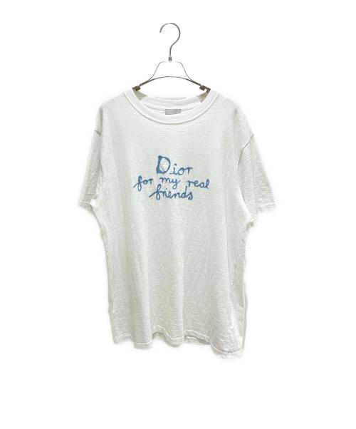 Dior（ディオール）Dior (ディオール) ダメージ加工半袖フロントロゴカットソー/583J696A0849 ホワイト サイズ:XLの古着・服飾アイテム