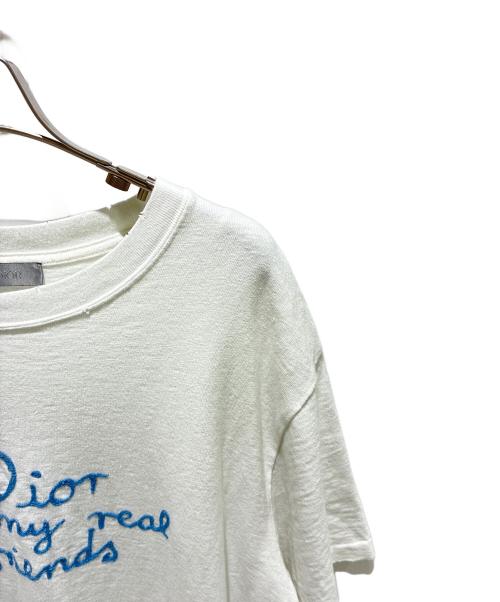 Dior（ディオール）Dior (ディオール) ダメージ加工半袖フロントロゴカットソー/583J696A0849 ホワイト サイズ:XLの古着・服飾アイテム