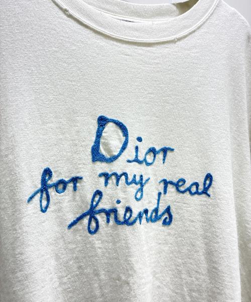 Dior（ディオール）Dior (ディオール) ダメージ加工半袖フロントロゴカットソー/583J696A0849 ホワイト サイズ:XLの古着・服飾アイテム