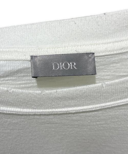 Dior（ディオール）Dior (ディオール) ダメージ加工半袖フロントロゴカットソー/583J696A0849 ホワイト サイズ:XLの古着・服飾アイテム
