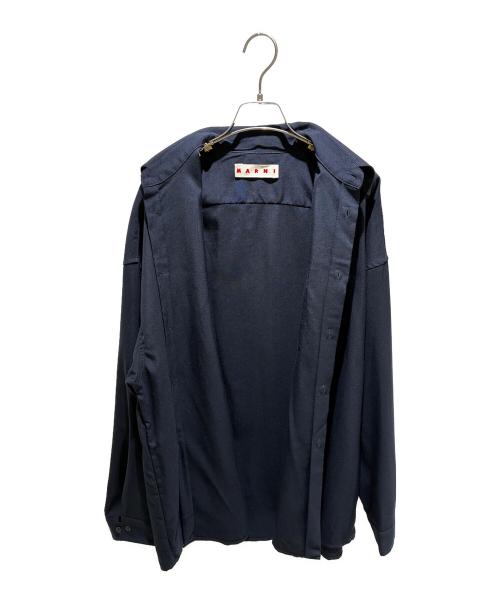 MARNI（マルニ）MARNI (マルニ) ウールトロピカルシャツ ネイビー サイズ:48の古着・服飾アイテム