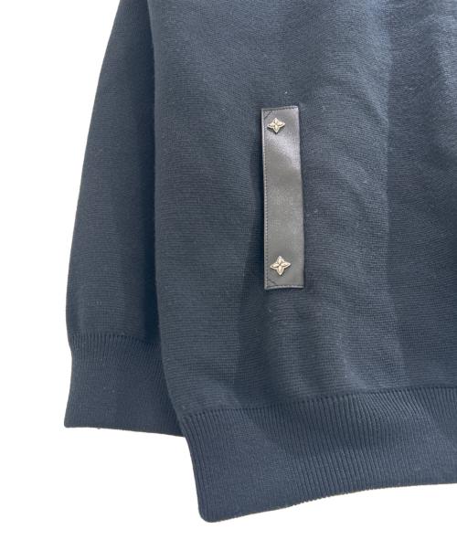 LOUIS VUITTON（ルイ ヴィトン）LOUIS VUITTON (ルイ ヴィトン) ニットブルゾン ウィズ レザーディテール ブラック サイズ:4Ｌの古着・服飾アイテム
