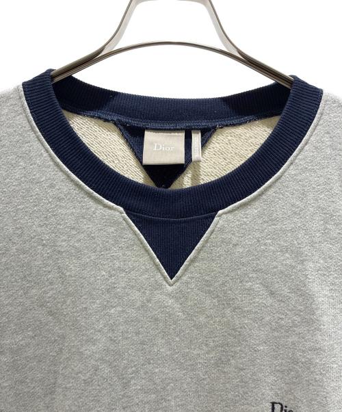 Dior（ディオール）Dior (ディオール) バイカラースウェット ライトグレー×ネイビー サイズ:XLの古着・服飾アイテム