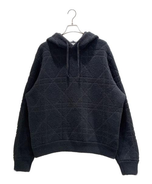 Dior（ディオール）Dior (ディオール) カナージュニットパーカー/ヘビーウェイトパーカー/ニットパーカー/プルオーバーパーカー ブラック サイズ:XLの古着・服飾アイテム