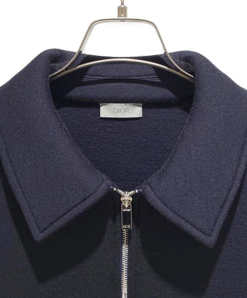 Dior（ディオール）Dior (ディオール) パリスラベル付ボンディングジップアップジャケット ネイビー サイズ:XLの古着・服飾アイテム