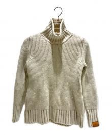 LOUIS VUITTON（ルイ ヴィトン）の古着「Low-Gauge Ribbed Turtleneck Knit Sweater/ローゲージリブタートルネックニット/RM242WB QIM FRKL57」｜アイボリー