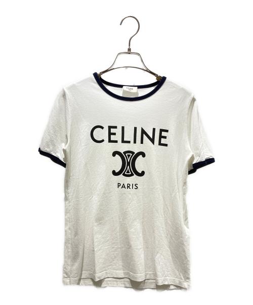 CELINE（セリーヌ）CELINE (セリーヌ) CELINE PARIS Tシャツ / コットンジャージー/2X872671Q,01NB ホワイト サイズ:XSの古着・服飾アイテム