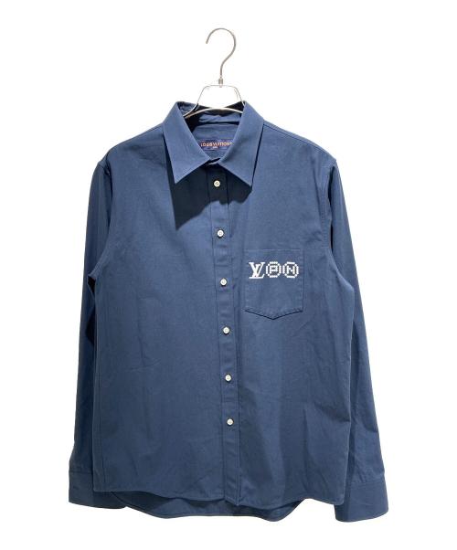 LOUIS VUITTON（ルイ ヴィトン）LOUIS VUITTON (ルイ ヴィトン) プリントシグネチャー ロングスリーブシャツ ネイビー サイズ:Lの古着・服飾アイテム