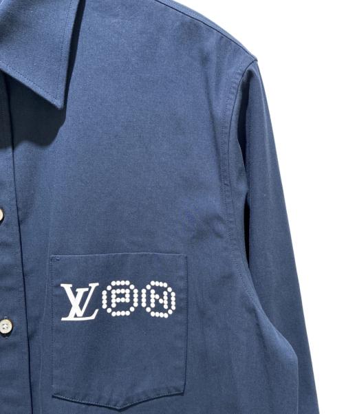 LOUIS VUITTON（ルイ ヴィトン）LOUIS VUITTON (ルイ ヴィトン) プリントシグネチャー ロングスリーブシャツ ネイビー サイズ:Lの古着・服飾アイテム