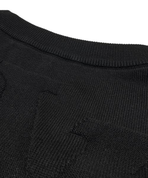 LOUIS VUITTON（ルイ ヴィトン）LOUIS VUITTON (ルイ ヴィトン) モノグラムコットン半袖ニットTシャツ ブラック サイズ:Lの古着・服飾アイテム