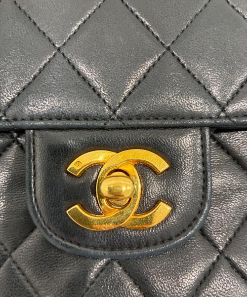 CHANEL（シャネル）CHANEL (シャネル) Matelassé 25 Double Flap Chain Shoulder Bag/マトラッセ25 ダブルフラップチェーンショルダーバック ブラック サイズ:25の古着・服飾アイテム