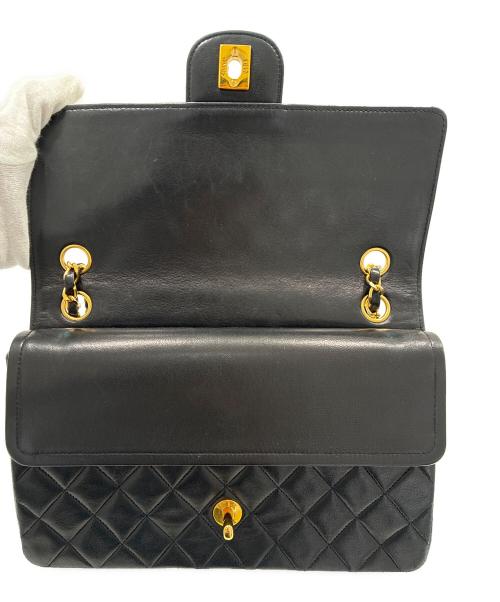 CHANEL（シャネル）CHANEL (シャネル) Matelassé 25 Double Flap Chain Shoulder Bag/マトラッセ25 ダブルフラップチェーンショルダーバック ブラック サイズ:25の古着・服飾アイテム