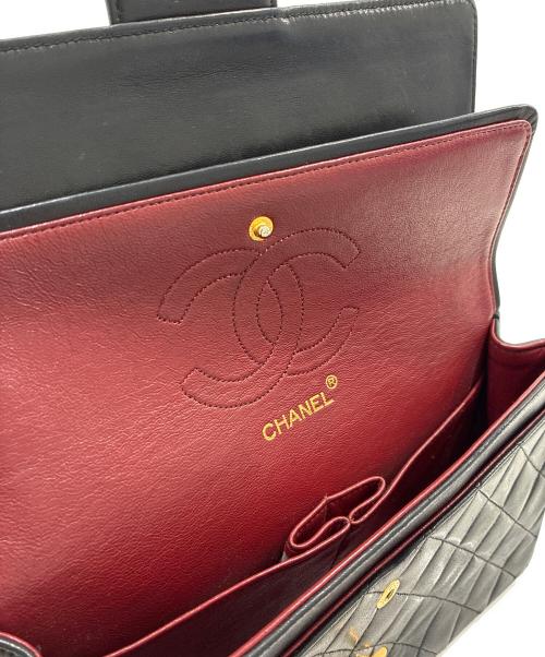 CHANEL（シャネル）CHANEL (シャネル) Matelassé 25 Double Flap Chain Shoulder Bag/マトラッセ25 ダブルフラップチェーンショルダーバック ブラック サイズ:25の古着・服飾アイテム