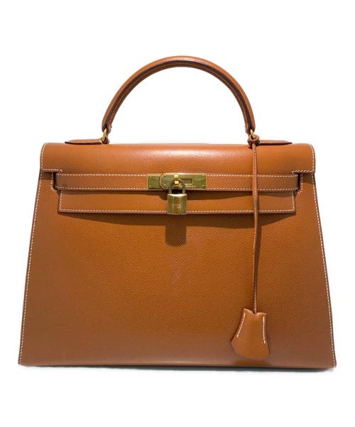 HERMES（エルメス）HERMES (エルメス) ケリー32外縫い/Kelly32Sellier/ゴールド/ゴールド金具/〇U刻印 ゴールド×G金具 サイズ:32の古着・服飾アイテム