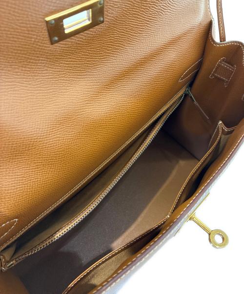 HERMES（エルメス）HERMES (エルメス) ケリー32外縫い/Kelly32Sellier/ゴールド/ゴールド金具/〇U刻印 ゴールド×G金具 サイズ:32の古着・服飾アイテム
