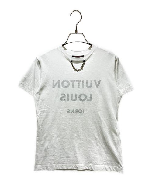 LOUIS VUITTON（ルイ ヴィトン）LOUIS VUITTON (ルイ ヴィトン) ネックチェーン反転ロゴプリントTシャツ ホワイト サイズ:XSの古着・服飾アイテム