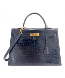 HERMES（エルメス）の古着「Kelly 35 Sellier/ケリー35 外縫い/ゴールド金具/ポロサスリセ/ブラック/〇P刻印：1986年製」｜ブラック