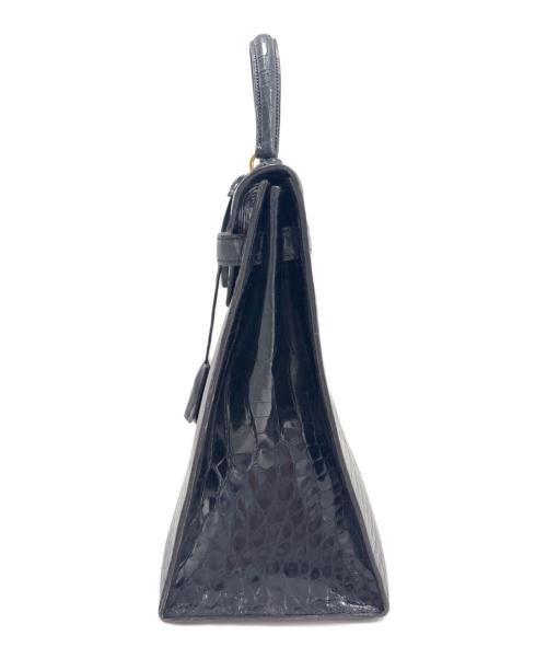 HERMES（エルメス）HERMES (エルメス) Kelly 35 Sellier/ケリー35 外縫い/ゴールド金具/ポロサスリセ/ブラック/〇P刻印：1986年製 ブラック サイズ:35の古着・服飾アイテム