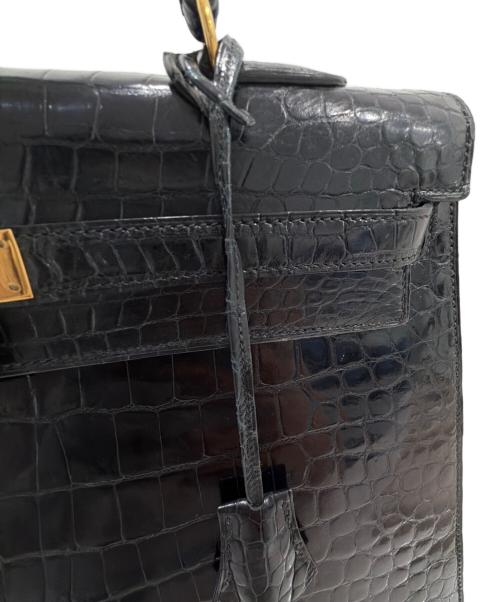 HERMES（エルメス）HERMES (エルメス) Kelly 35 Sellier/ケリー35 外縫い/ゴールド金具/ポロサスリセ/ブラック/〇P刻印：1986年製 ブラック サイズ:35の古着・服飾アイテム