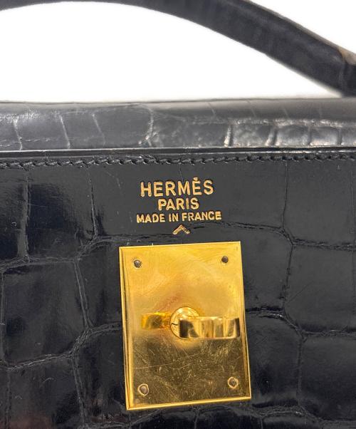 HERMES（エルメス）HERMES (エルメス) Kelly 35 Sellier/ケリー35 外縫い/ゴールド金具/ポロサスリセ/ブラック/〇P刻印：1986年製 ブラック サイズ:35の古着・服飾アイテム
