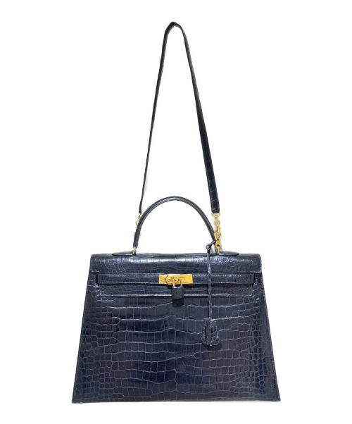 HERMES（エルメス）HERMES (エルメス) Kelly 35 Sellier/ケリー35 外縫い/ゴールド金具/ポロサスリセ/ブラック/〇P刻印：1986年製 ブラック サイズ:35の古着・服飾アイテム