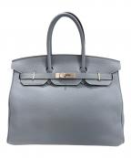 HERMESエルメス）の古着「バーキン35/Birkin35/トゴ/マットシルバー金具/ブルーグラシエ/X刻印」｜ブルーグラシエ