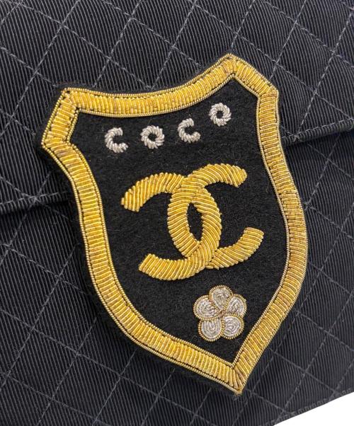 CHANEL（シャネル）CHANEL (シャネル) エンブレムワッペンチェーンショルダーバッグ ブラックの古着・服飾アイテム