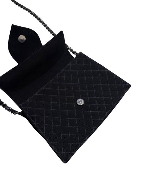 CHANEL（シャネル）CHANEL (シャネル) エンブレムワッペンチェーンショルダーバッグ ブラックの古着・服飾アイテム