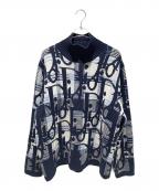 DIOR HOMMEディオール オム）の古着「オブリーク ハイネックヘビーウェイトニット」｜ネイビー