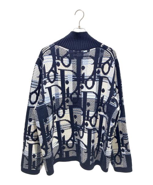 DIOR HOMME（ディオール オム）DIOR HOMME (ディオール オム) オブリーク ハイネックヘビーウェイトニット ネイビー サイズ:XXLの古着・服飾アイテム