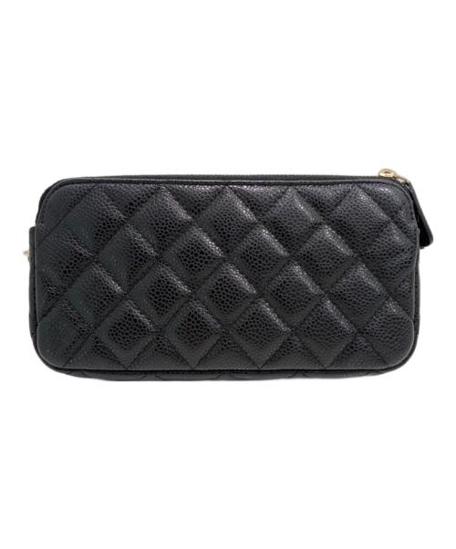 CHANEL（シャネル）CHANEL (シャネル) マトラッセ キャビアスキンチェーンウォレット ブラックの古着・服飾アイテム