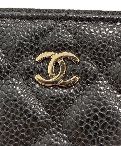 CHANEL（シャネル）CHANEL (シャネル) マトラッセ キャビアスキンチェーンウォレット ブラックの古着・服飾アイテム