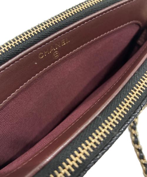 CHANEL（シャネル）CHANEL (シャネル) マトラッセ キャビアスキンチェーンウォレット ブラックの古着・服飾アイテム