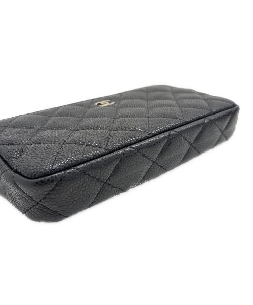 CHANEL（シャネル）CHANEL (シャネル) マトラッセ キャビアスキンチェーンウォレット ブラックの古着・服飾アイテム
