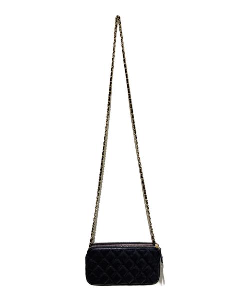 CHANEL（シャネル）CHANEL (シャネル) マトラッセ キャビアスキンチェーンウォレット ブラックの古着・服飾アイテム