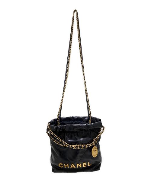 CHANEL（シャネル）CHANEL (シャネル) シャネル22ミニショルダーバッグ/CHANEL22 ブラック×ゴールド金具の古着・服飾アイテム