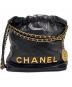 CHANEL（シャネル）の古着「シャネル22ミニショルダーバッグ/CHANEL22」｜ブラック×ゴールド金具