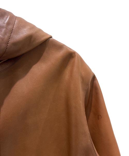 Berluti（ベルルッティ）Berluti (ベルルッティ) Patina Calfskin Zip-Up Hoodie/パティーヌ/カーフレザージップパーカー/R17LBL66KAHX ブラウン サイズ:46の古着・服飾アイテム