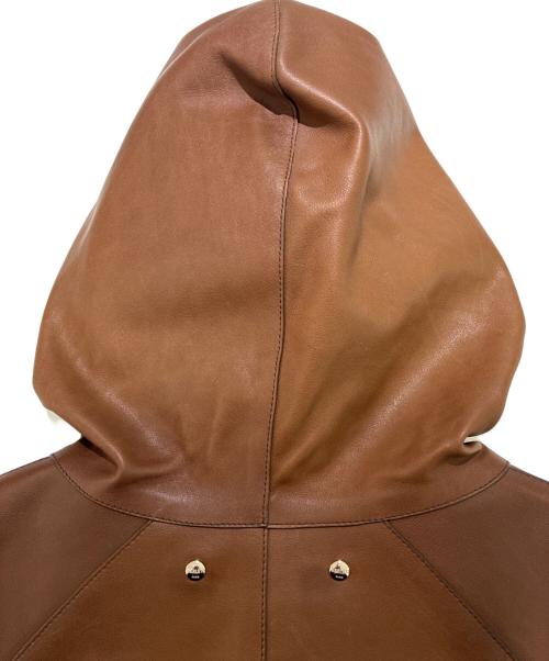 Berluti（ベルルッティ）Berluti (ベルルッティ) Patina Calfskin Zip-Up Hoodie/パティーヌ/カーフレザージップパーカー/R17LBL66KAHX ブラウン サイズ:46の古着・服飾アイテム
