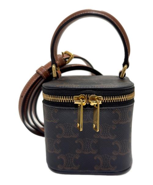 CELINE（セリーヌ）CELINE (セリーヌ) トリオンフ ミニ バニティケース/Triomphe Mini Vanity Case ブラウン サイズ:ミニの古着・服飾アイテム
