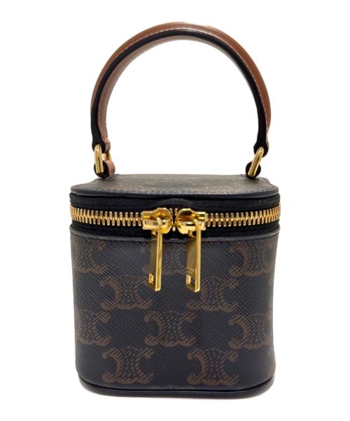 CELINE（セリーヌ）CELINE (セリーヌ) トリオンフ ミニ バニティケース/Triomphe Mini Vanity Case ブラウン サイズ:ミニの古着・服飾アイテム