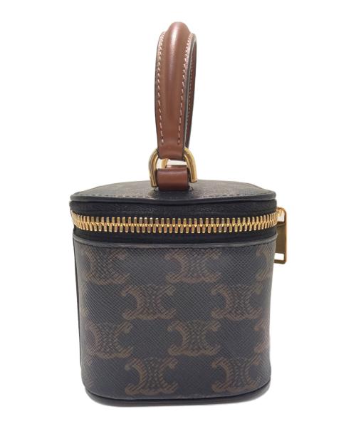 CELINE（セリーヌ）CELINE (セリーヌ) トリオンフ ミニ バニティケース/Triomphe Mini Vanity Case ブラウン サイズ:ミニの古着・服飾アイテム