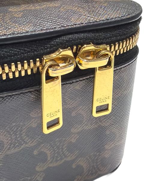 CELINE（セリーヌ）CELINE (セリーヌ) トリオンフ ミニ バニティケース/Triomphe Mini Vanity Case ブラウン サイズ:ミニの古着・服飾アイテム